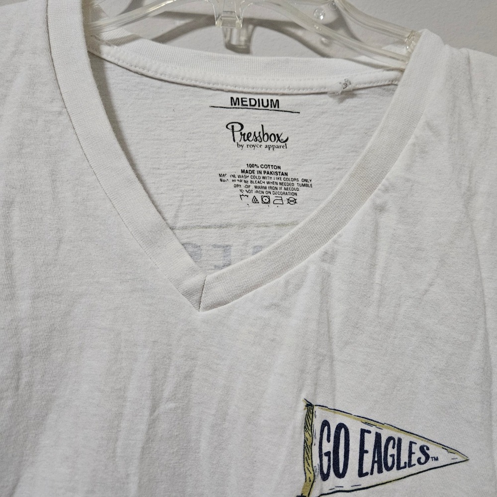 Pressbox Georgia Southern University Eagles V-Neck T-Shirt White Womens Medium - Picture 3 of 5